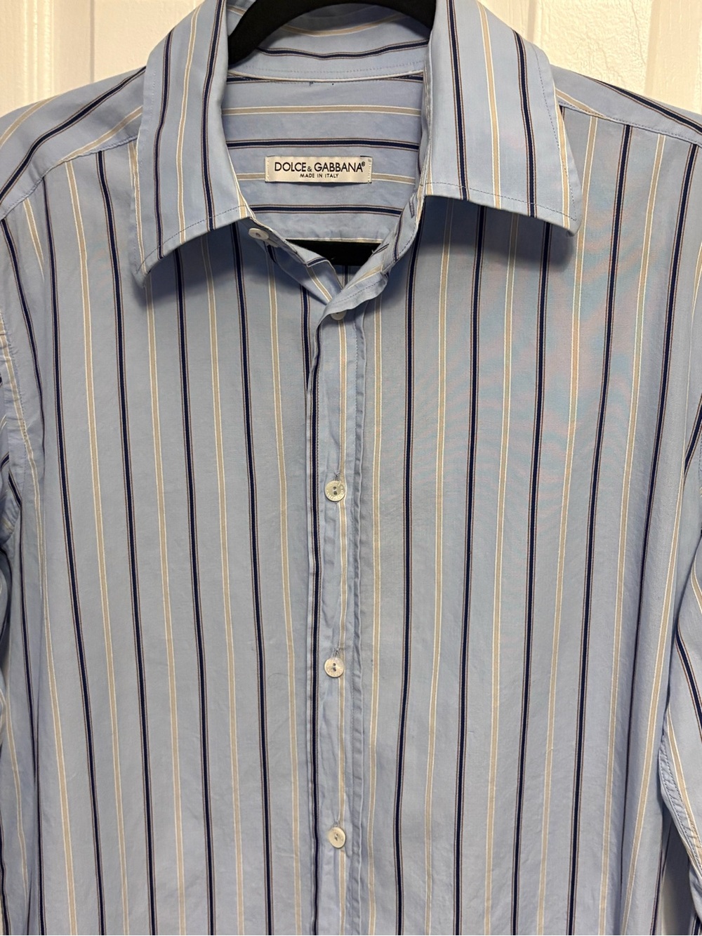 Dolce & Gabbana Light Blue Striped Men’s Dress Shirt